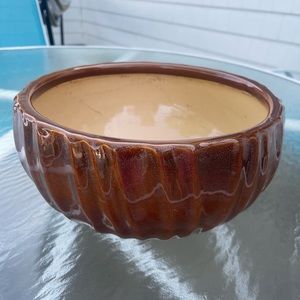 Brown Ceramic Dish Garden Bowl